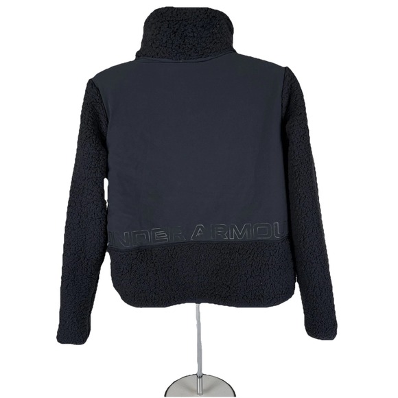 Under Armour Legacy Sherpa Swacket Coat Fleece Full Zip Women's Large Black NWT - Picture 3 of 10